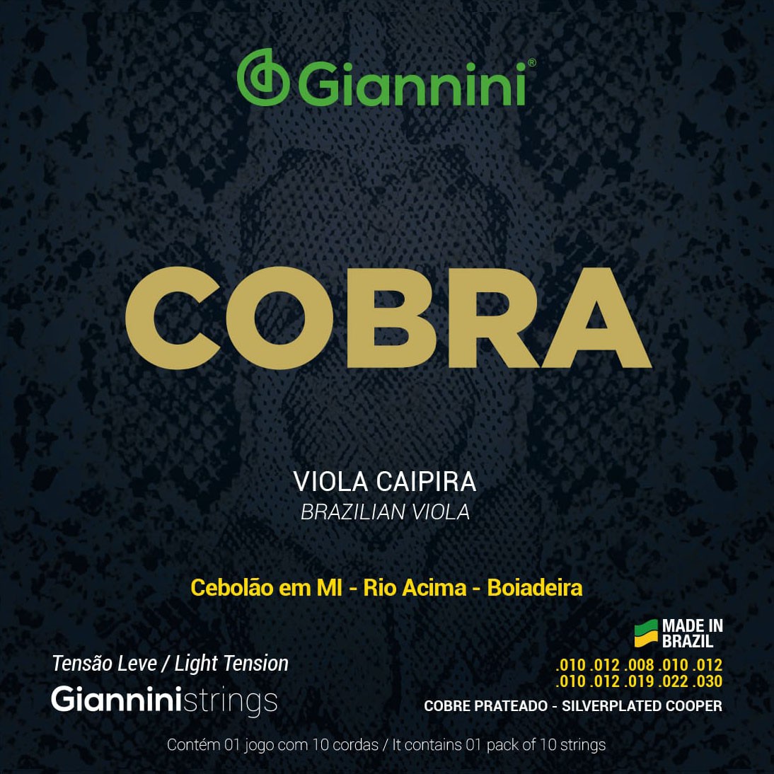 ENCORDOAMENTO P/ VIOLA CEBOLAO EM MI COBRA GESVNL
