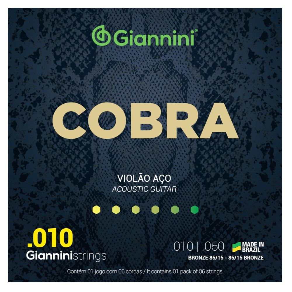 ENCORDOAMENTO P/ VIOLÃO AÇO .010 COBRA GEEFLE