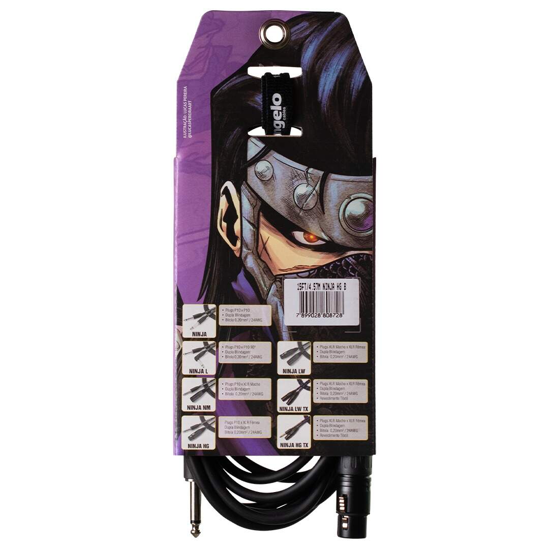 CABO P/ INSTRUMENTO XLR X XLR NINJA - 6,1MT