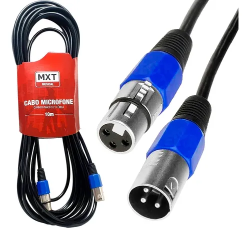 CABO P/ MICROFONE XLR FEMEA X XLR MACHO - 10MT