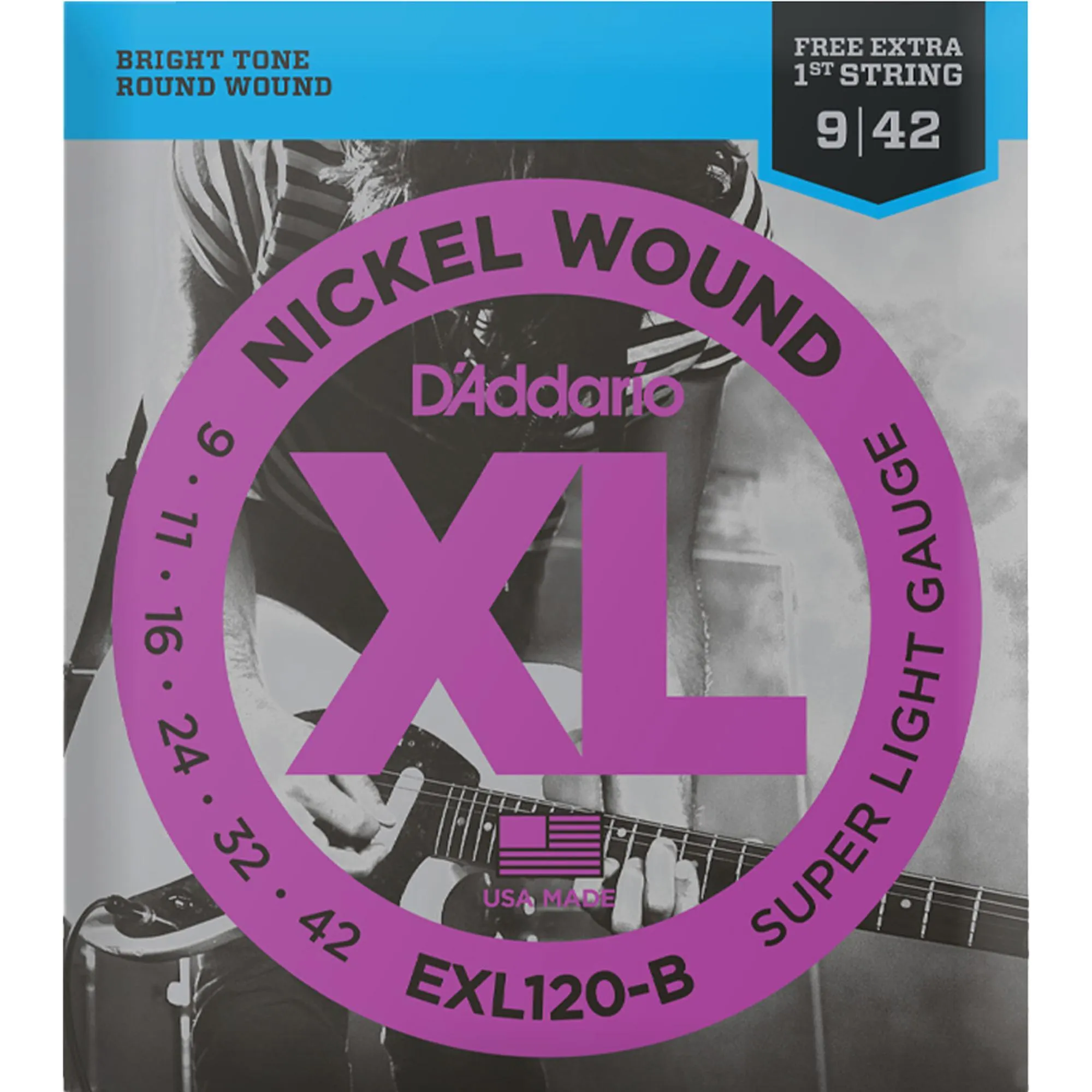 ENCORDOAMENTO P/ GUITARRA .009 D'ADDARIO EXL120