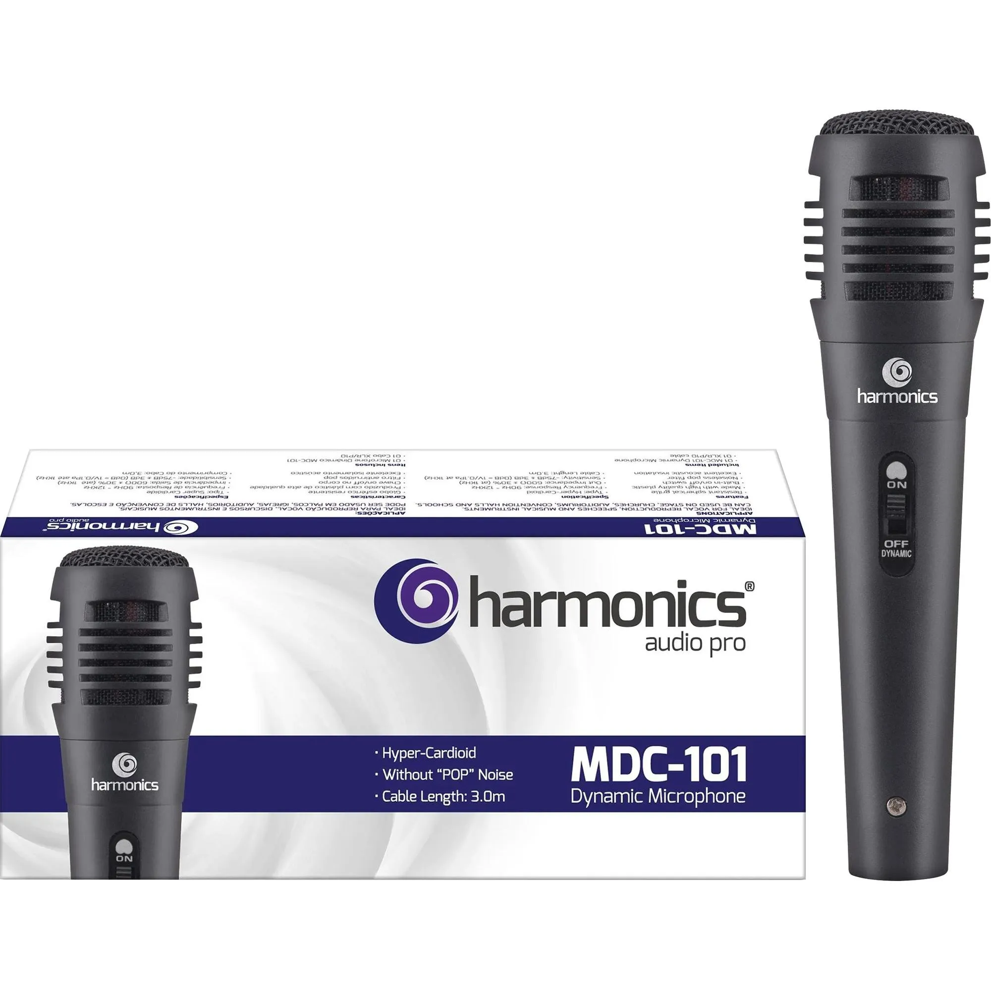 MICROFONE C/FIO MAO DINAMICO HARMONICS MDC101