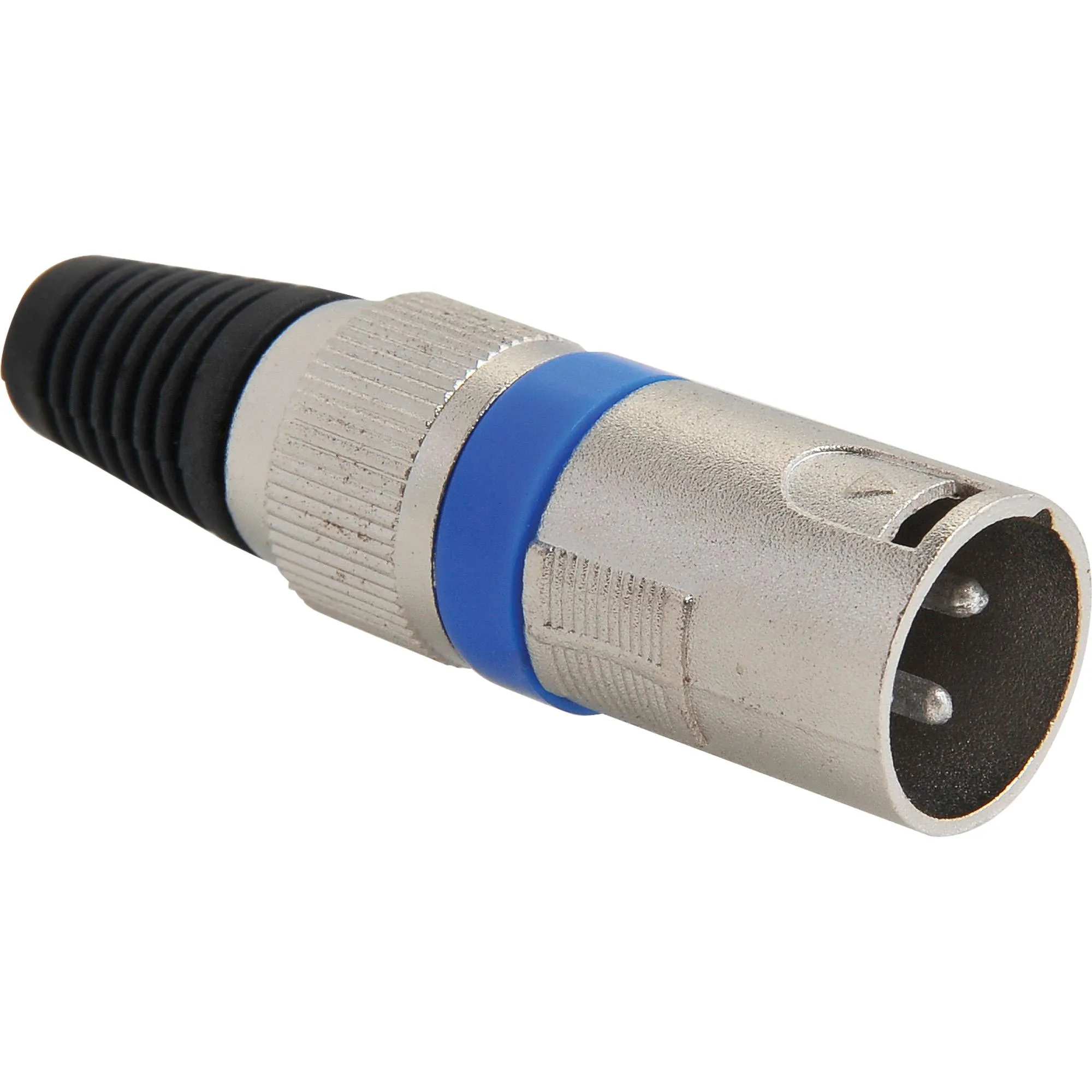 CONECTOR PLUG XLR MACHO 3 PINOS AZUL - UN