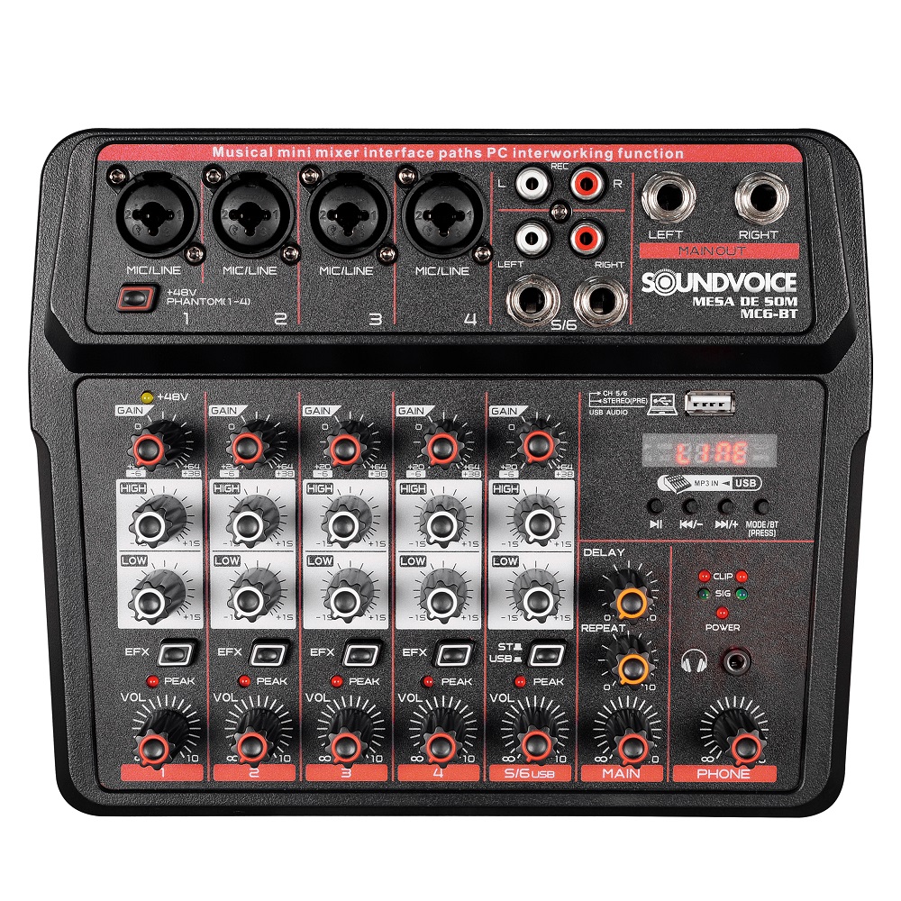 MESA SOM 6 CANAIS SOUND VOICE - MC6-BT