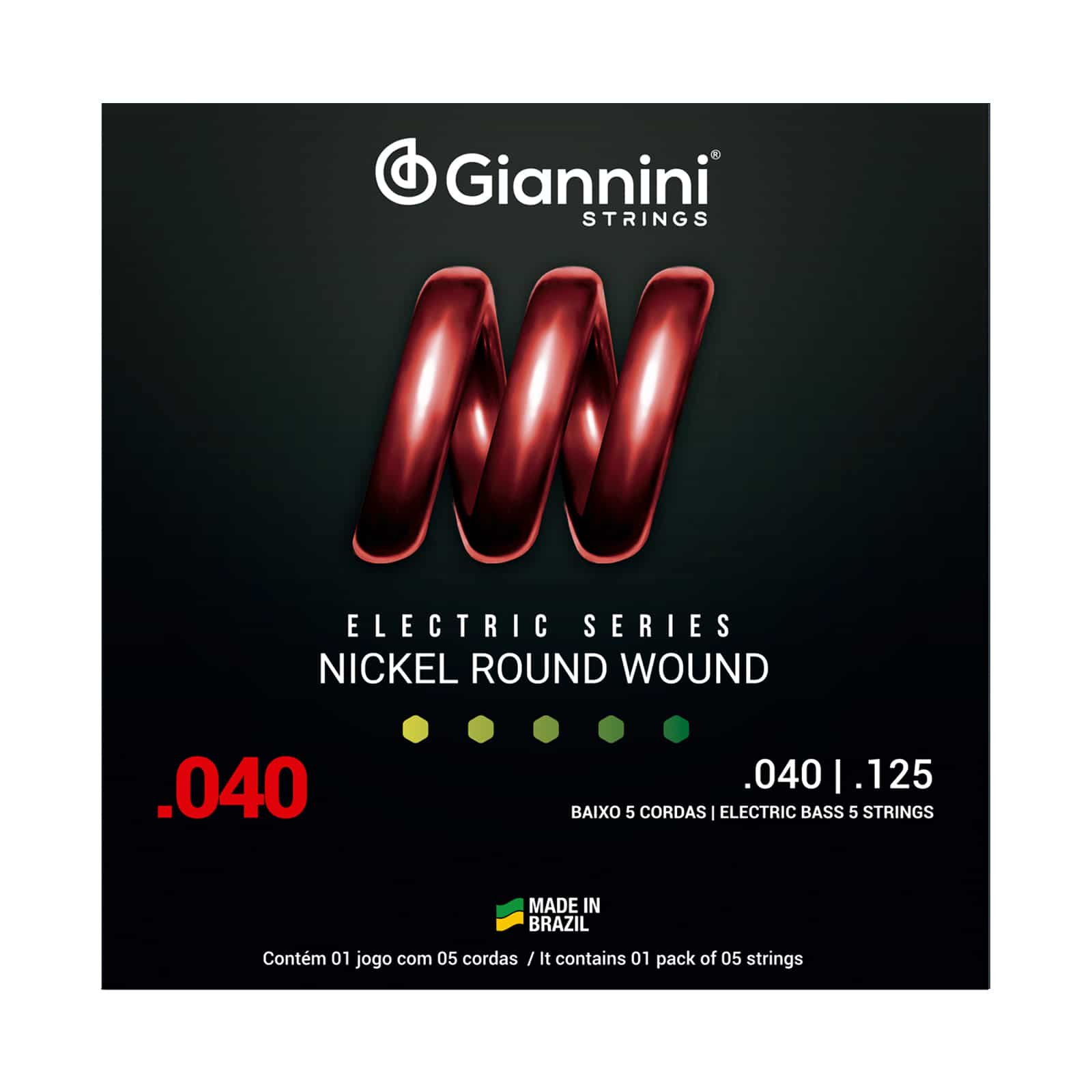 ENCORDOAMENTO P/ BAIXO 5 CORDAS .040 NICKEL ROUND GEEBRL5
